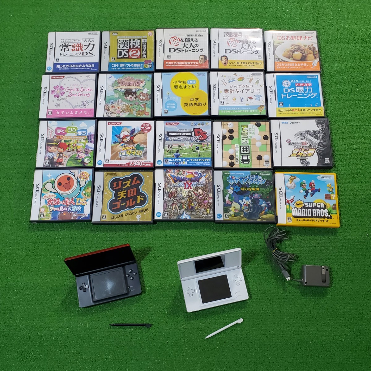 NINTENDO DS Lite 本体 2台 ソフト 20本 まとめ売り 動作確認済み 初期化済み スーパーマリオブラザーズ ポケモン DRAGON QUEST