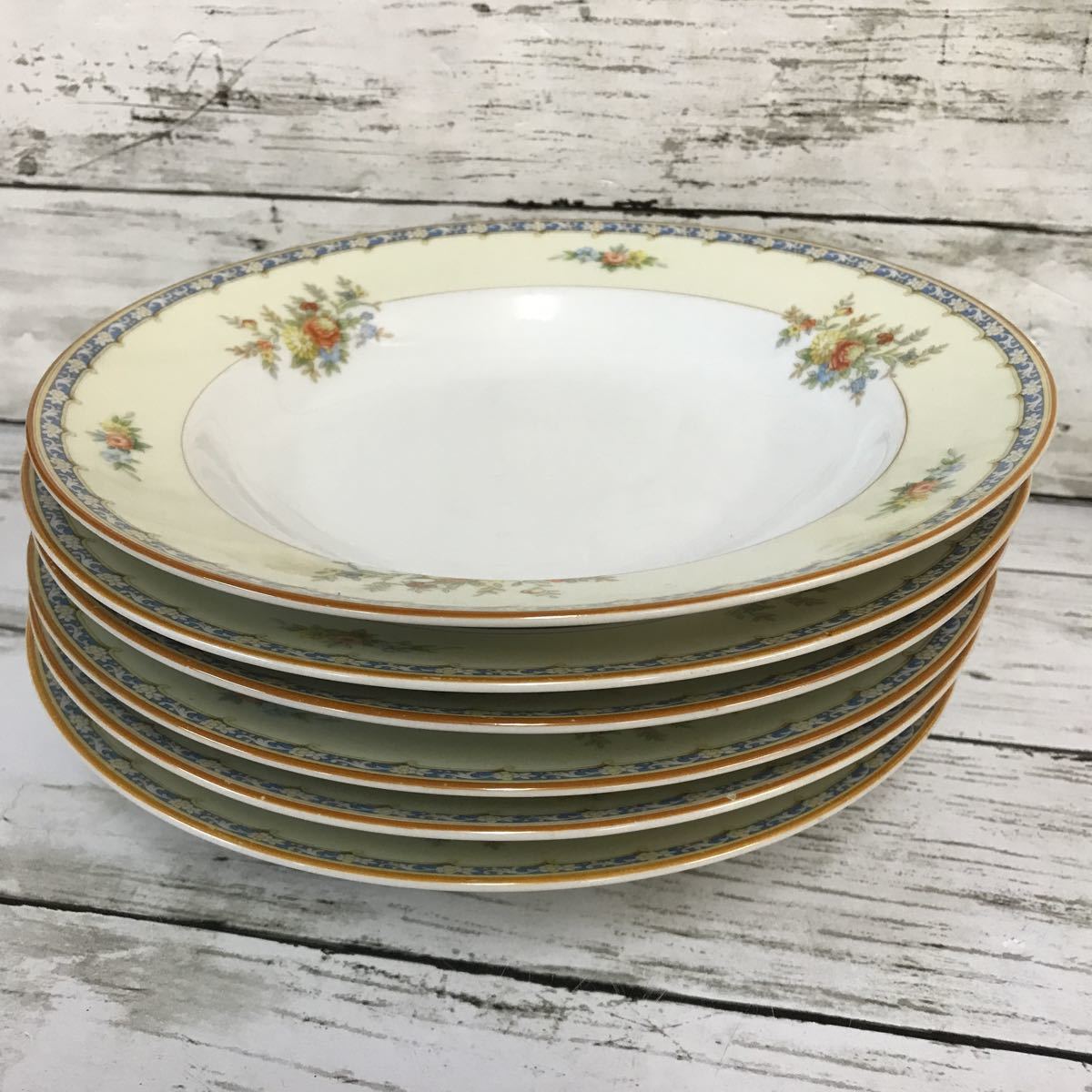 品 オールドノリタケ 1930年代 カレー皿 Noritake チャイナ 6客揃 花柄