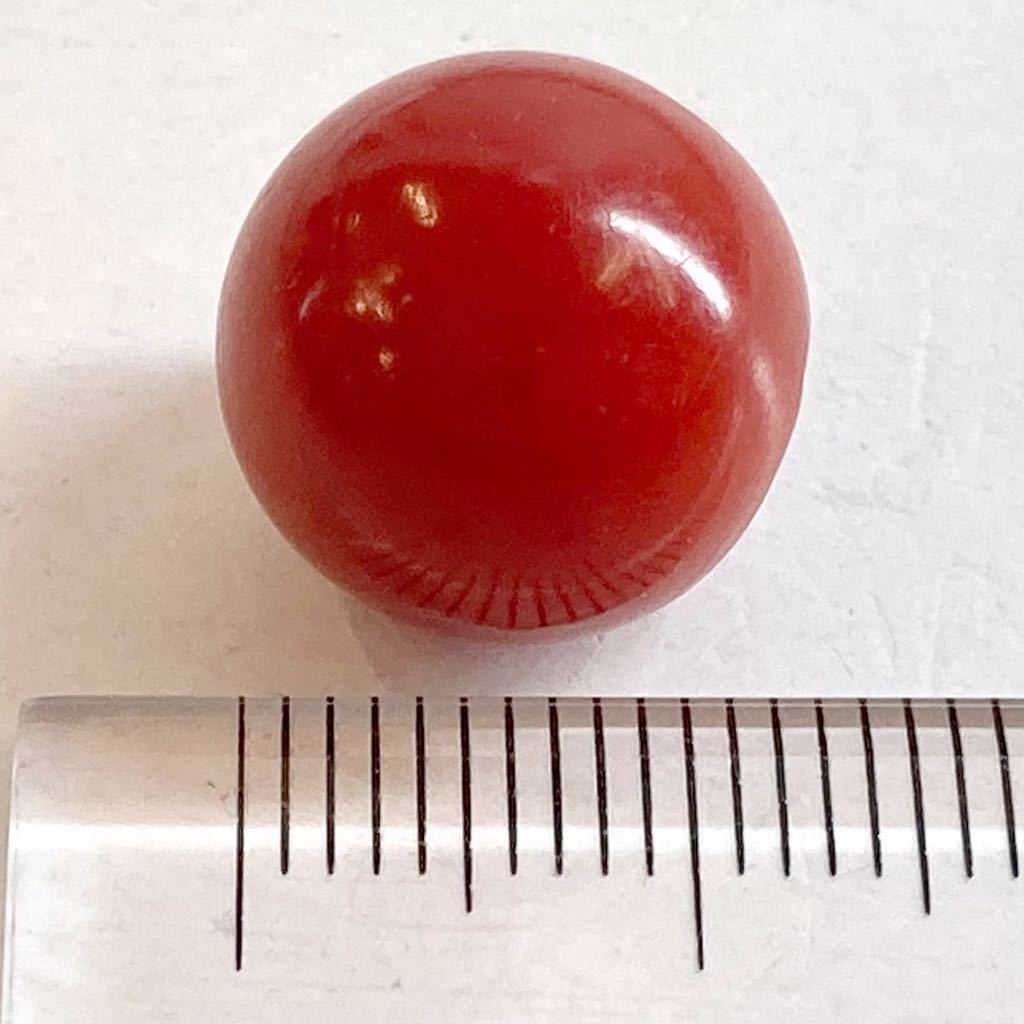 ［天然本珊瑚3.3g］m 16.5ct 13.2×13.1mm ルース 裸石 宝石 coral コーラル さんご 丸珠 ③