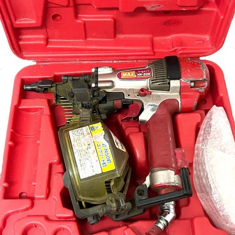 お買い得，SALE MAX マックス 高圧釘打ち機 スーパーネイラ HN-50N 保護メガネ ケース付属 品 K2305K91(エア釘打機)｜売買されたオークション情報、yahooの商品情報をアーカイブ公開 - オークファン エア釘打機