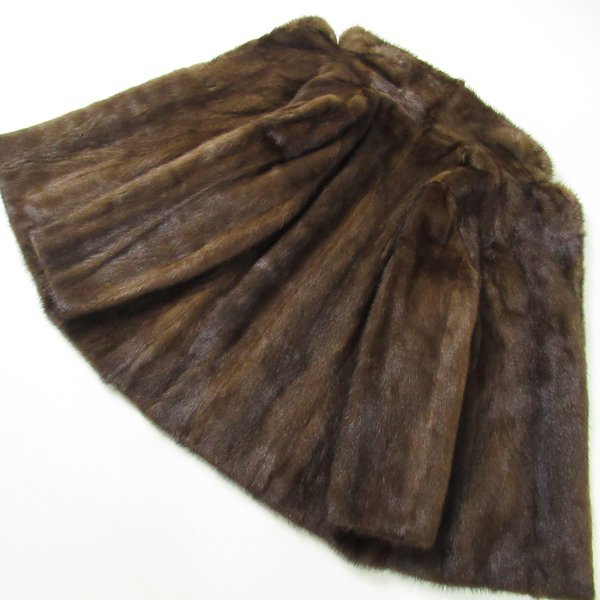 サガミンク ハーフコート Mサイズ こげ茶 ダークブラウン 本毛皮 SAGA