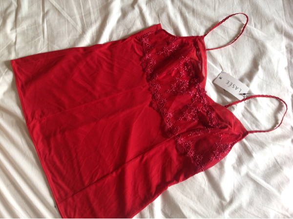新品！ワコール ラゼ 高級キャミソール！バスト85！赤