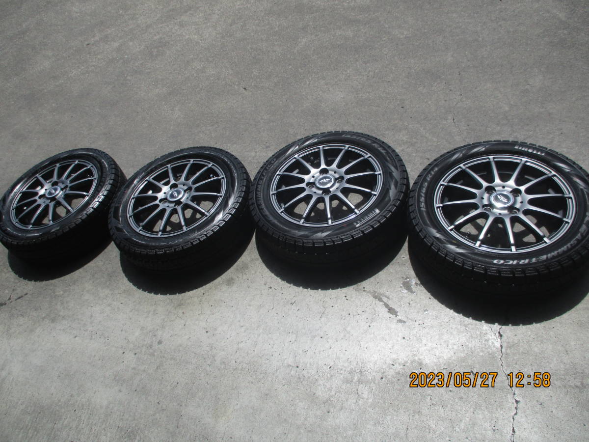 155/65Ｒ14　TEAD 14インチアルミホイール　4本セット 4.5J PCD100　中古品　ダイハツタント他