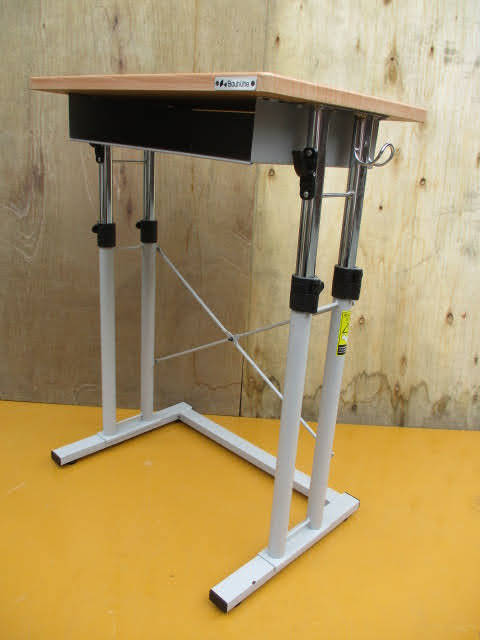 ◆Bauhutte スタンディングデスク◆バウヒュッテ BHD-600H 約639×400×H700~1130ｍｍ 勉強机 業務用ディスク 現状渡♪B-10526