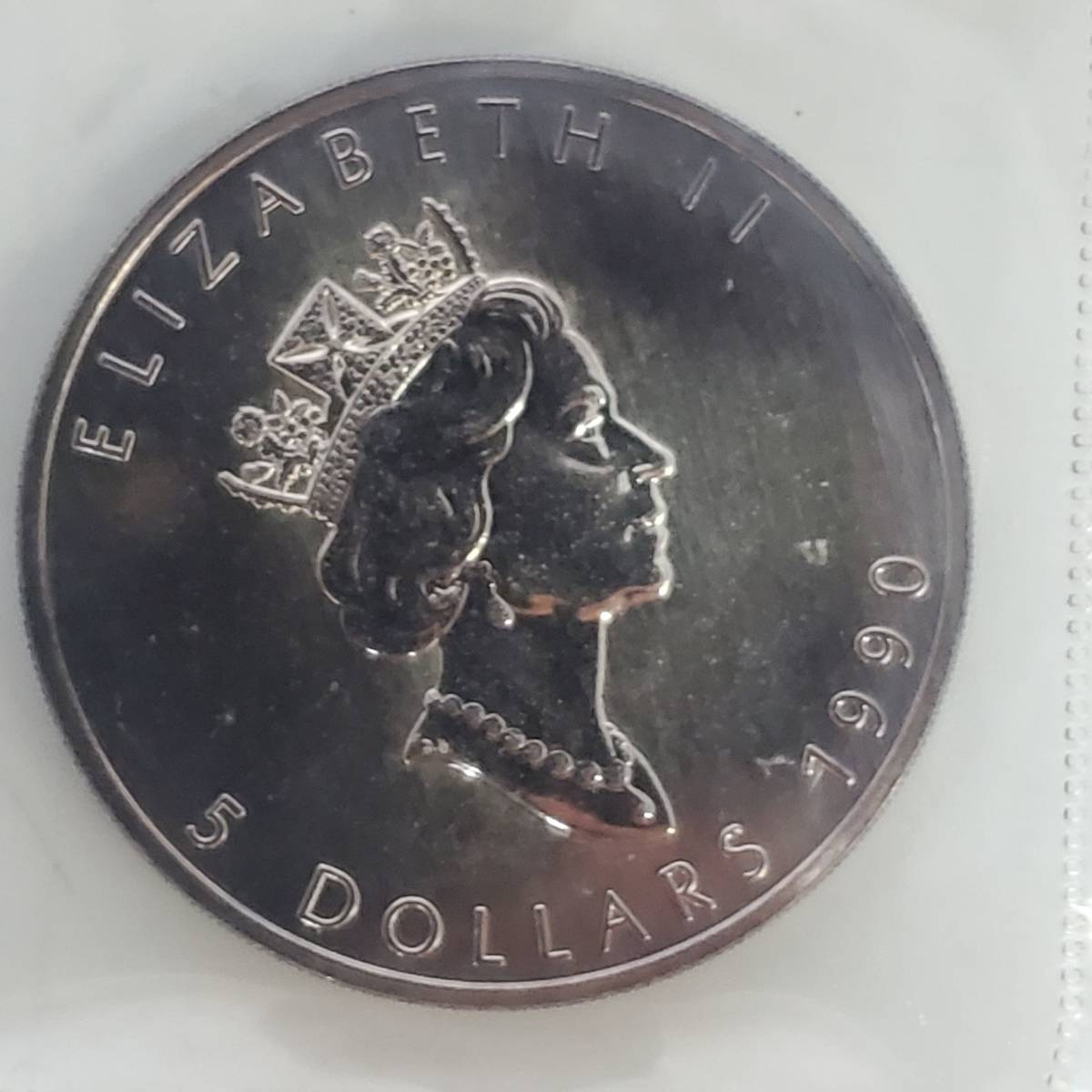 メイプルリーフ銀貨 1990年 5ドル カナダ メープルリーフ銀貨 5ドル FINE SILVER 1OZ 5 DOLLARS 1990