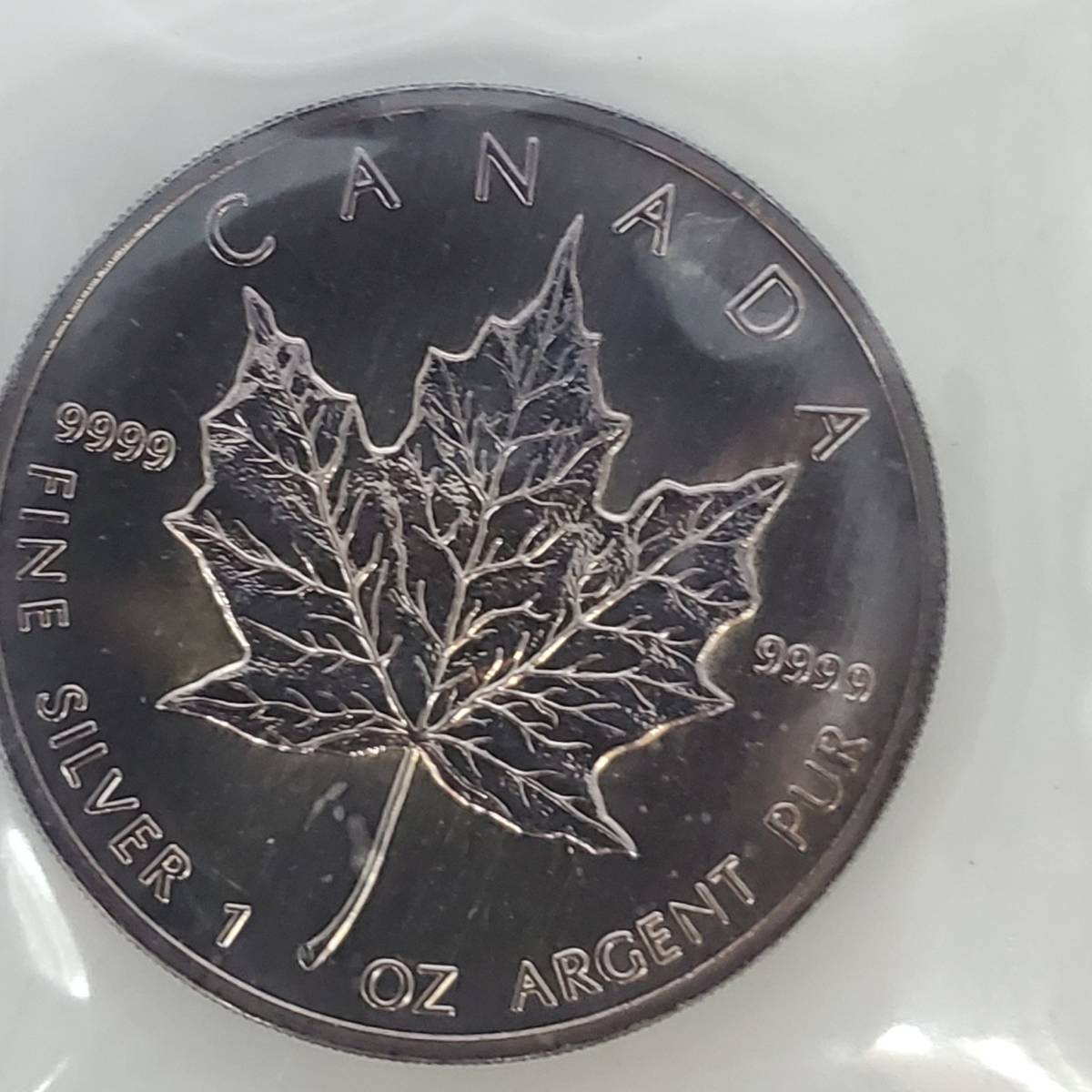 カナダ メープルリーフ銀貨 5ドル FINE SILVER 1OZ 5 DOLLARS 1990