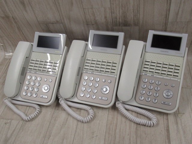  ZM1 11721♪ 保証有 NAKAYO IP-24N-ST101B(W) ナカヨ 漢字表示対応SIP電話機 17年製 3台セット・祝10000!取引突破!!