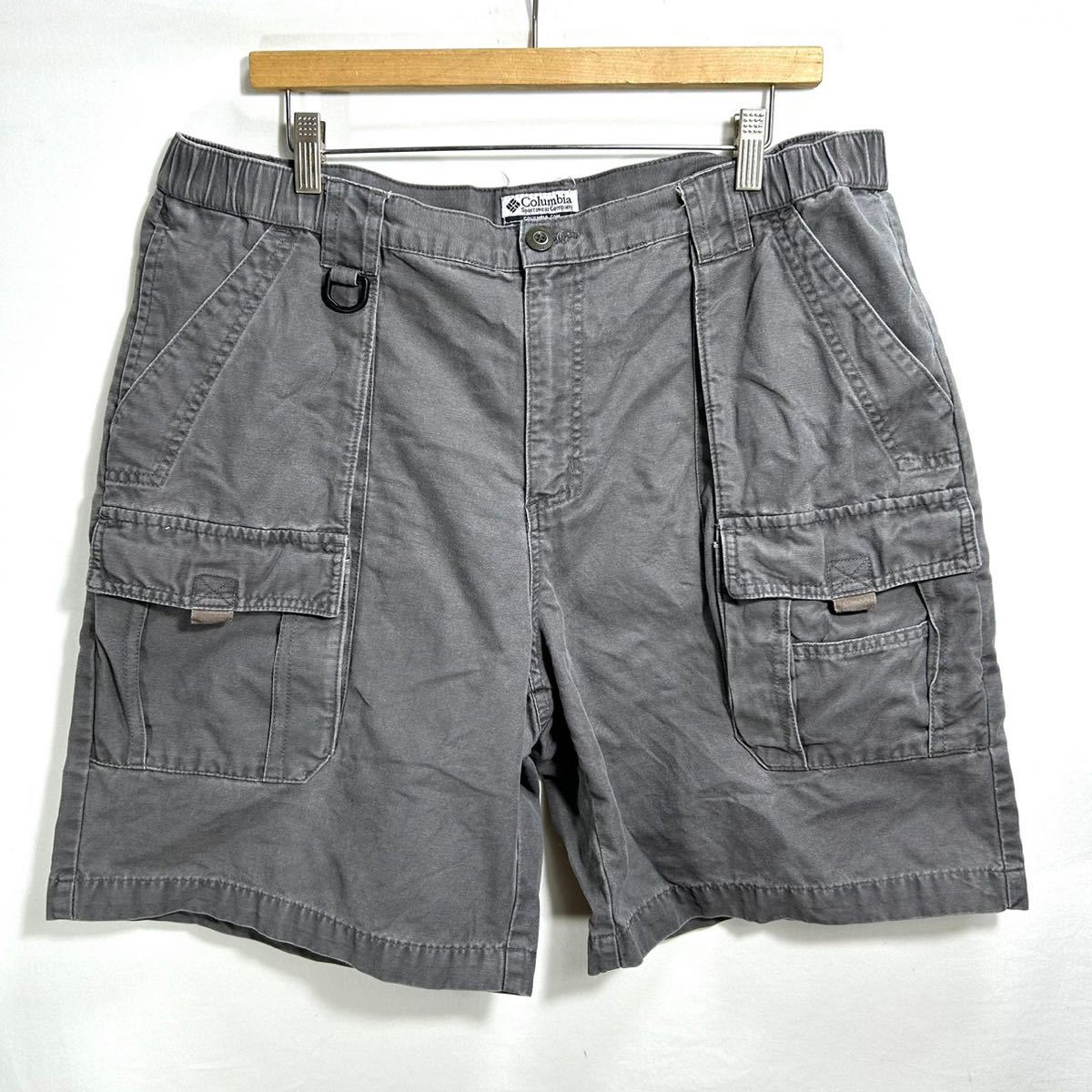■ ビンテージ Columbia コロンビア カーゴタイプ ハーフ パンツ ショーツ チャコールグレー アウトドア スポーツ ■