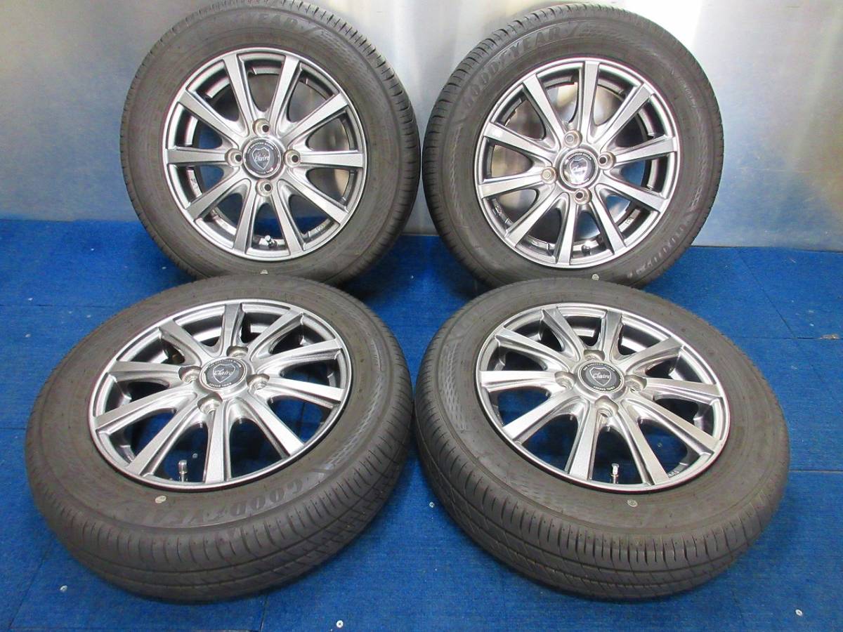★8.5分山★22年製★ グッドイヤーEfficientGrip ECO EG02 155/65R13　社外ホイール 13×4J +42 4H-100 4本セット 軽自動車等　D1068
