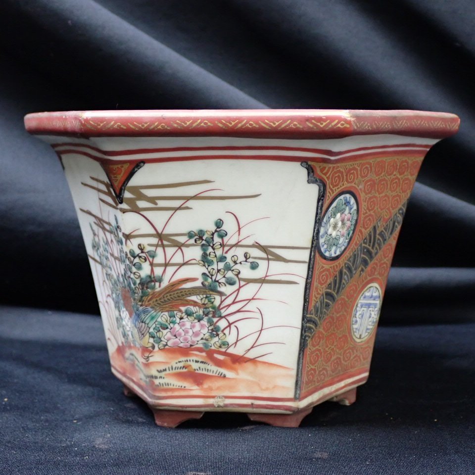 九谷庄三 六角盆栽鉢 【公式通販】