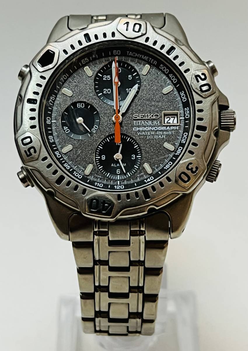 動作未確認 SEIKO セイコー 7T32-6030 クロノグラフ チタン 腕時計の 
