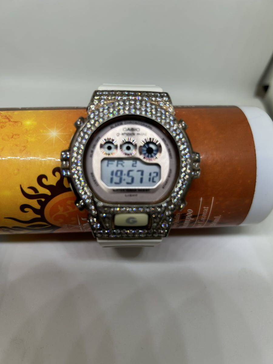G-SHOCK mini カスタム シルバー925 ジルコニア ベゼル G-SHOCK