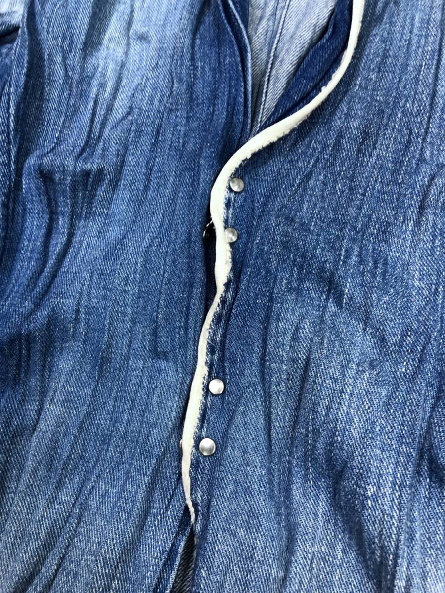 定価43,200円 JUNHASHIMOTO DENIM WRINKLE HOOK SHIRT ジュンハシモト 