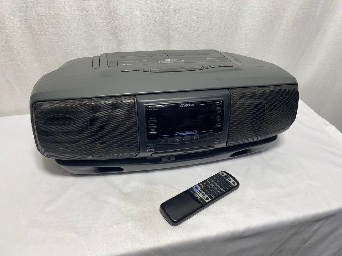 ▽Victor CDラジカセ RC-X1 リモコンあり 93年製 CD再生・カセット再生