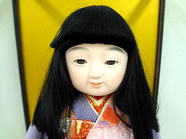 豪華‼️美品‼️#市松人形　【花雲斉】玉秀作 # 殿　#姫　２点お届けします‼️ 花雲斉 玉秀作 市松人形 ケース付 高さ40cm ぱっつん頭の女の子(市松