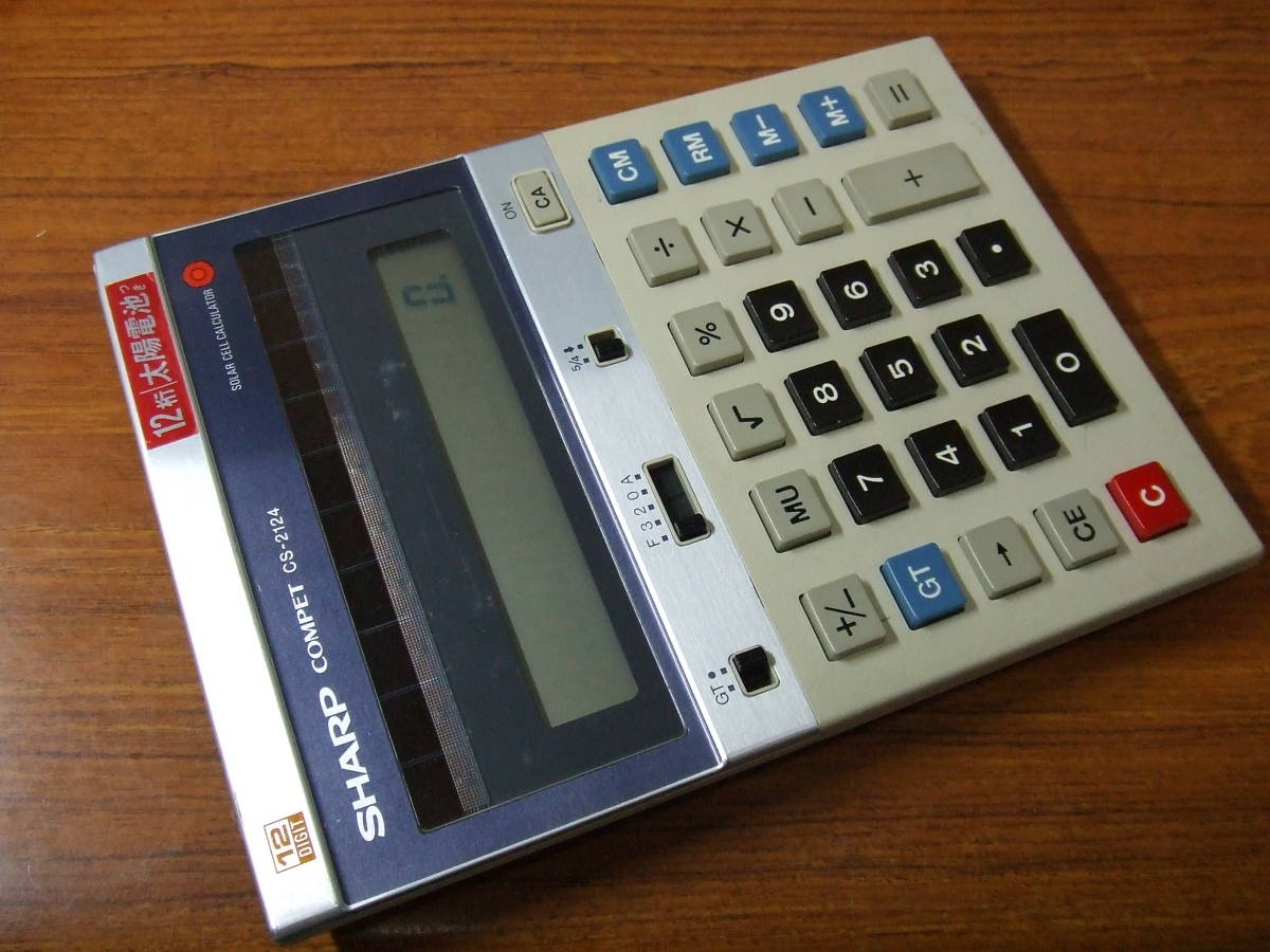 D8 シャープ 電卓 SHARP COMPET CS-2124 コンペット ソーラー 12桁 
