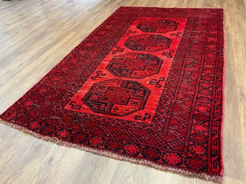 トライバルラグ 182×106cm 手織り 絨毯 カーペット ヴィンテージ ラグ