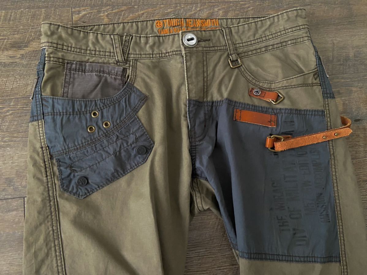 TOUGH jeansmithカーゴパンツ カーキ色