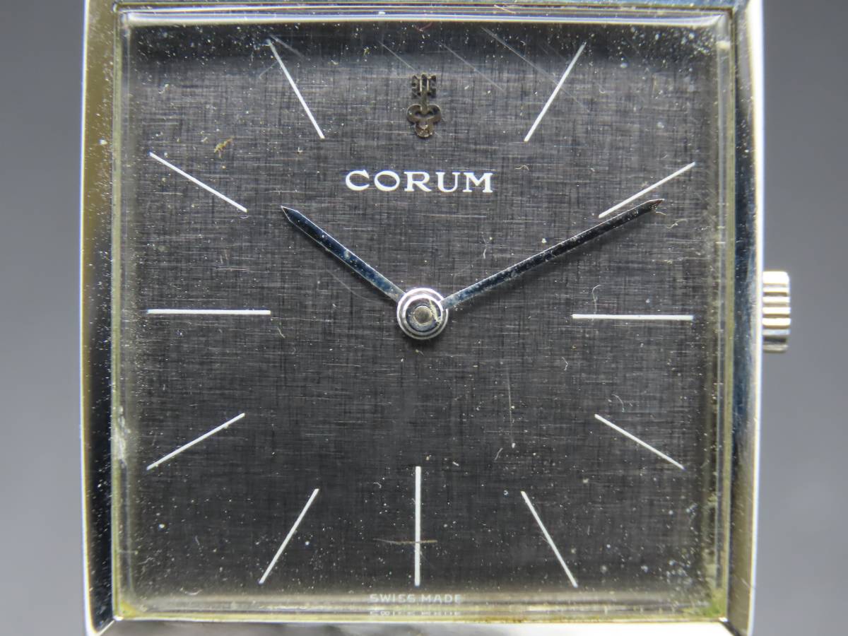 1円～! 稼動品☆正規品 CORUM コルム 57311 手巻き グレーダイヤル 