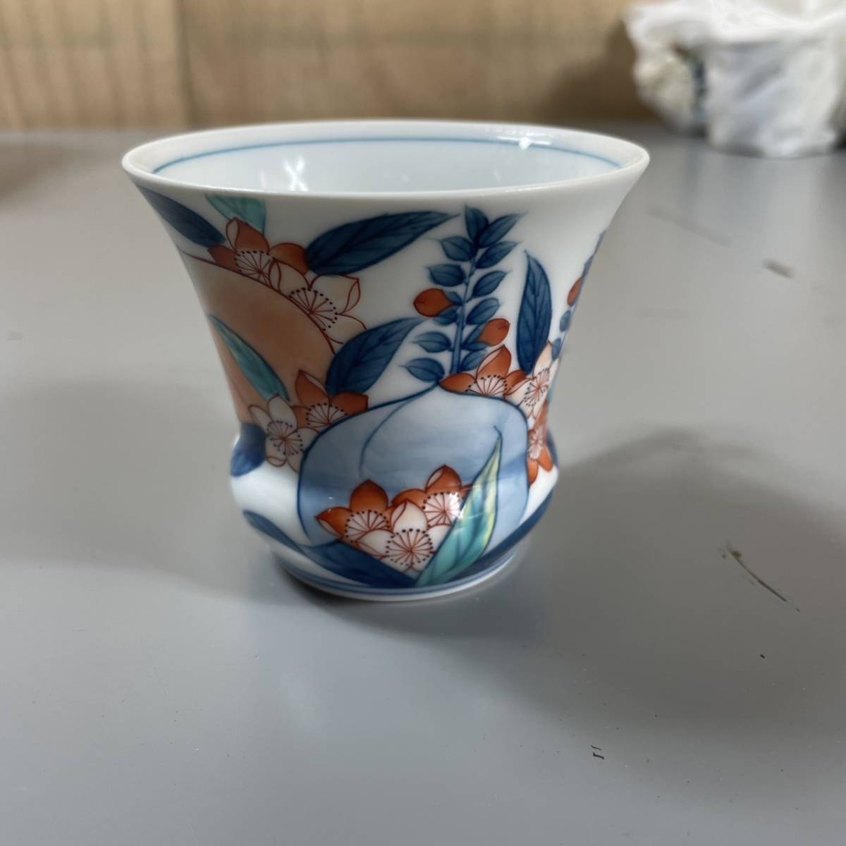 ☆5客セット 鍋島焼 畑萬陶苑 鍋島 桃文 珈琲碗皿 カップ＆ソーサー 共 