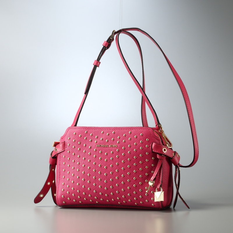 MF1970〇マイケルコース MICHAEL KORS*シボ革/レザー*スタッズ*ロゴ