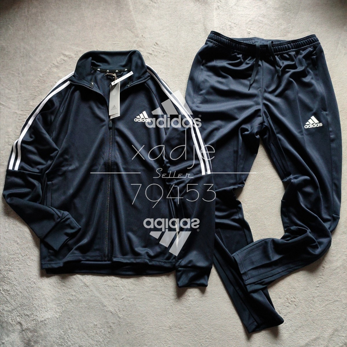 新品 正規品 adidas アディダス 上下セット セットアップ ジャージ 紺 