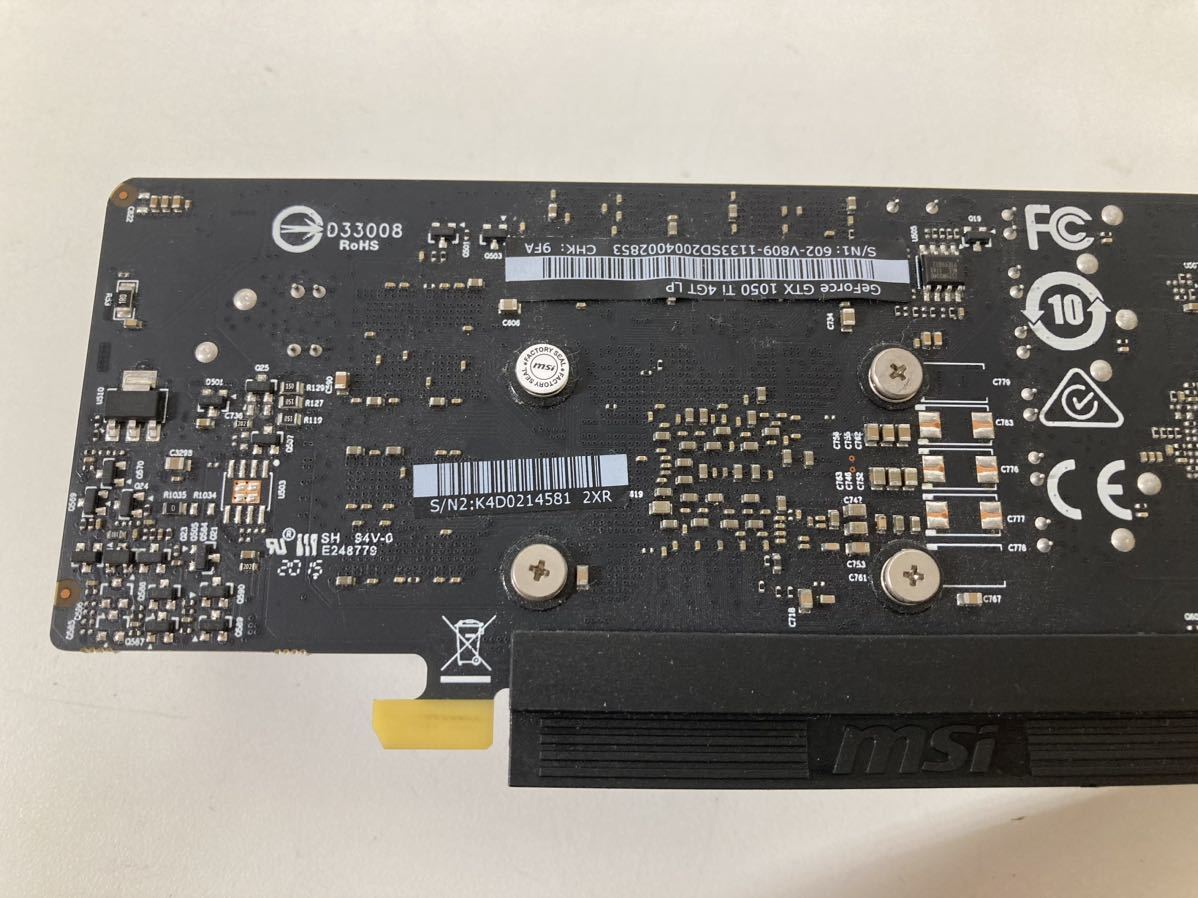 ジャンク品 動作未確認 msi GeForce GTX 1050 Ti 4GB LOW PROFILE