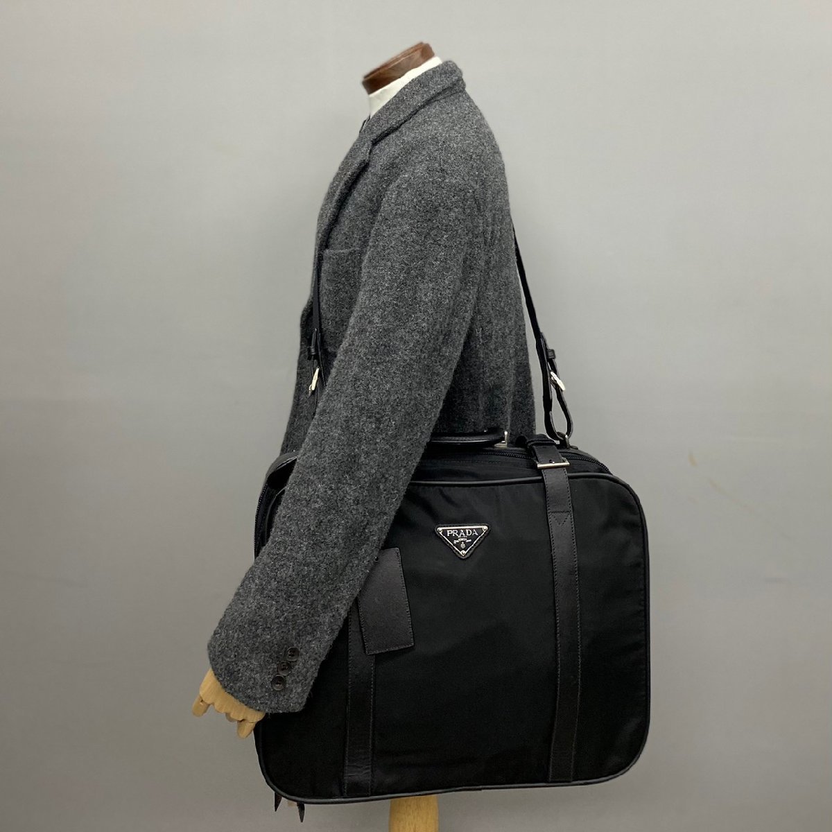 1円 極 美品 クロシェット 鍵付 PRADA プラダ 三角ロゴ ナイロン 