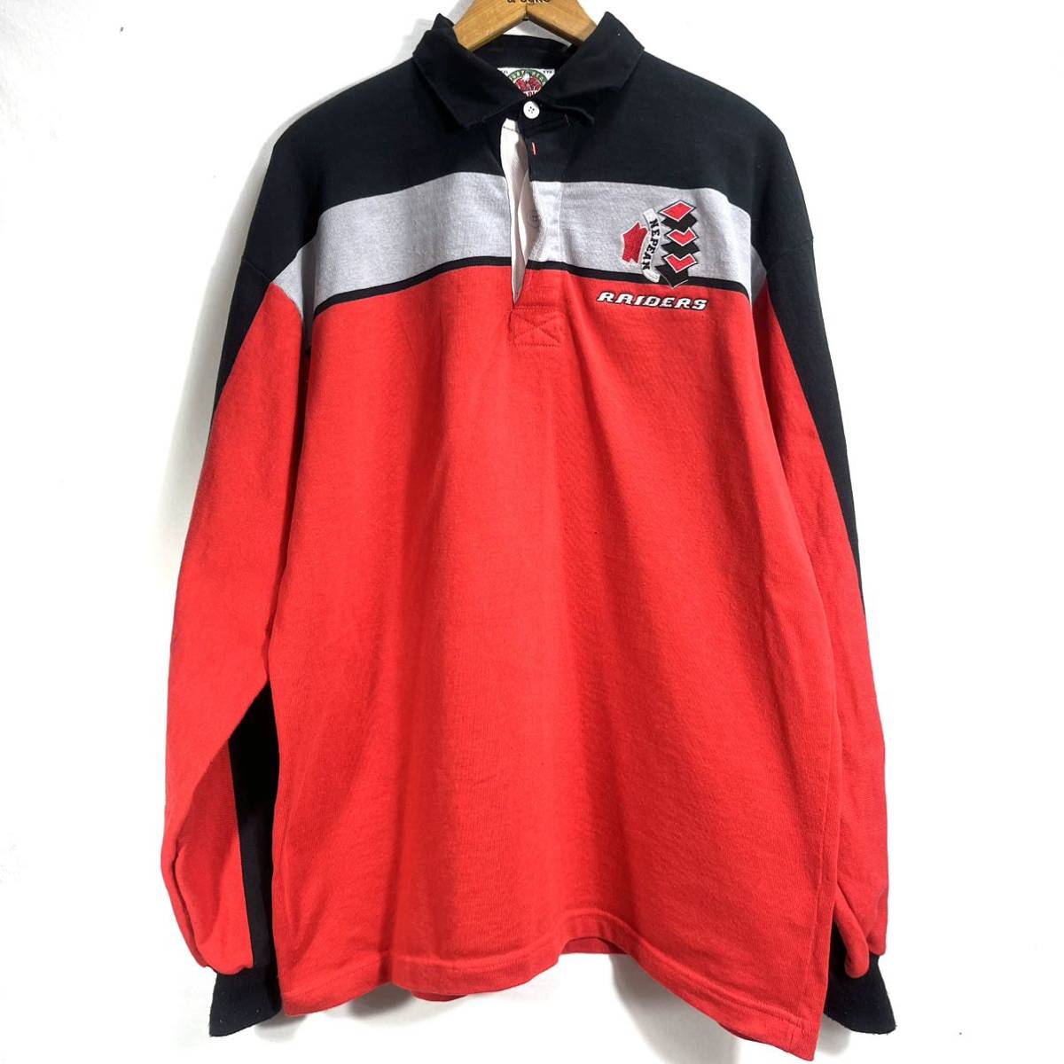  ビンテージ CANADA製 BARBARIAN &rdquo; NEPEAN RAIDERS &rdquo; 刺繍ロゴ ラガー シャツ サイズXXL レッド アメカジ スポーツ ホッケー(XLサイズ以上)｜売買されたオークション情報、yahooの商品情報をアー XLサイズ以上