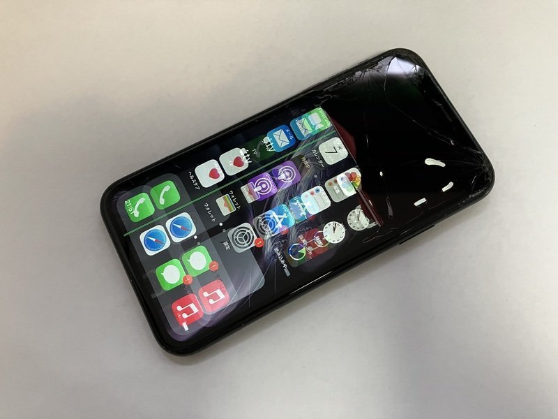再FC658 SIMフリー iPhoneXR ブラック 128GB ロックOFF ジャンク IK858