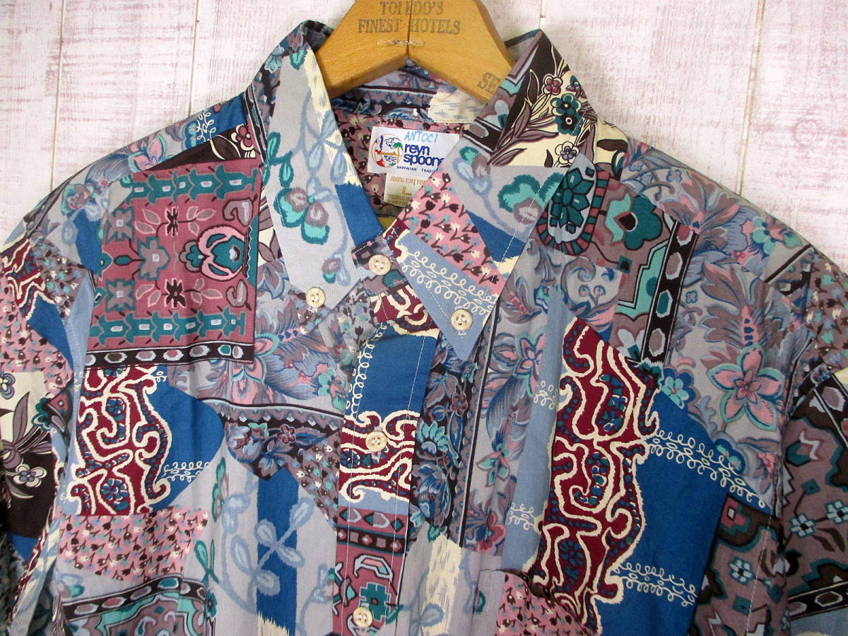 90’ｓ　ヴィンテージ　reyn spooner　レインスプーナー　ハワイアンシャツ　水着タグ　L