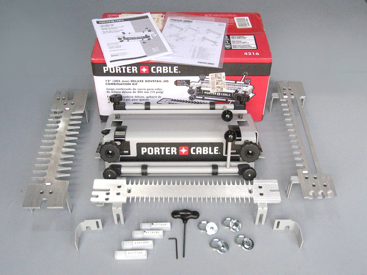 美品 PORTER-CABLE 4216 ダブテールジグ 蟻組み あられ組 ポーターケーブル ルーター ビット 治具 PORTER CABLE トリマー デラックスキット