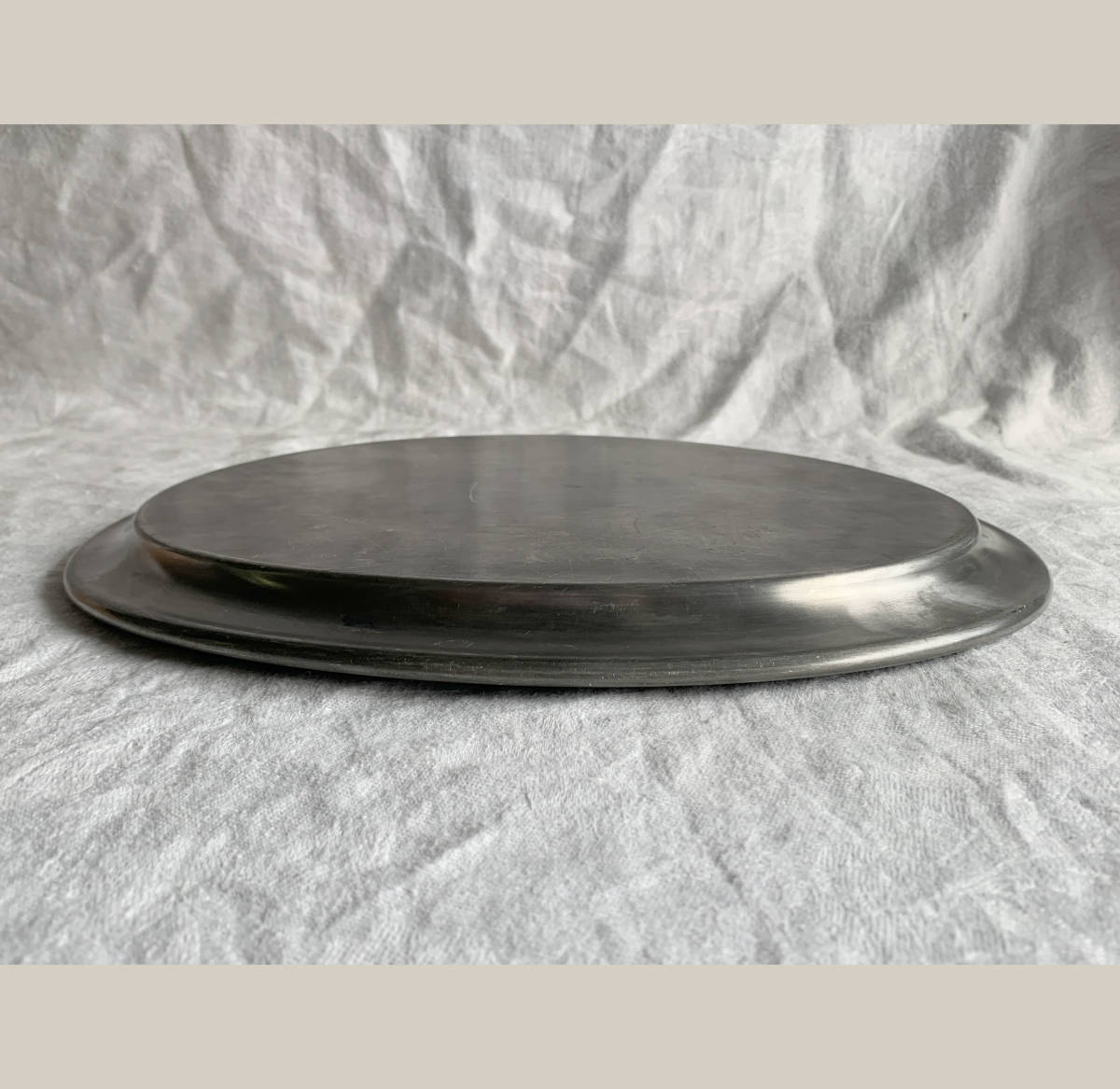 フランス 1930-50s 錫器 29cm ピューター オーバル トレイ 楕円 皿 