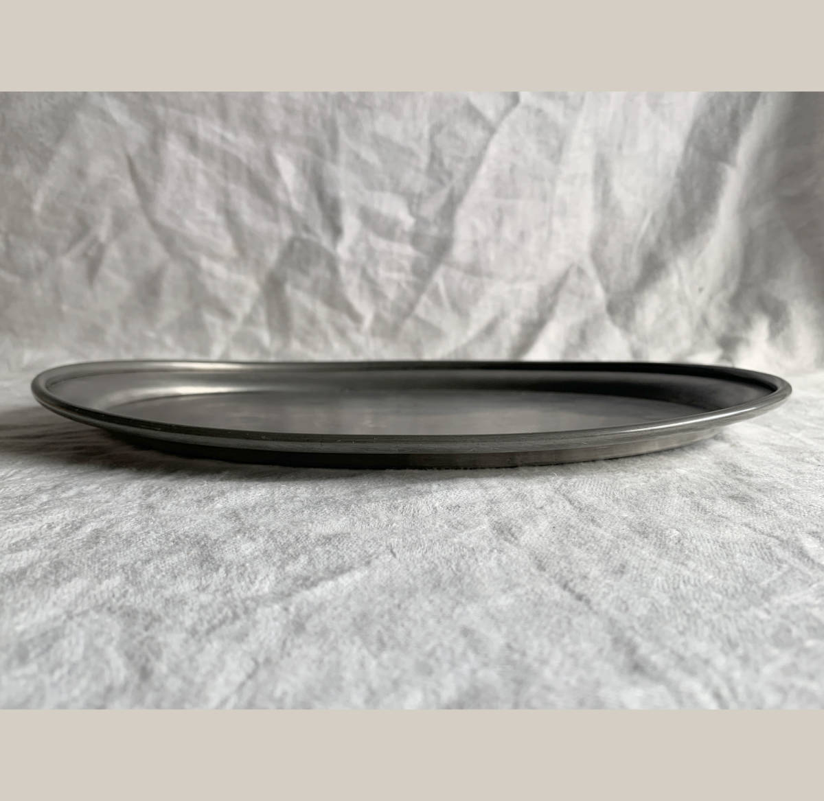 フランス 1930-50s 錫器 29cm ピューター オーバル トレイ 楕円 皿 