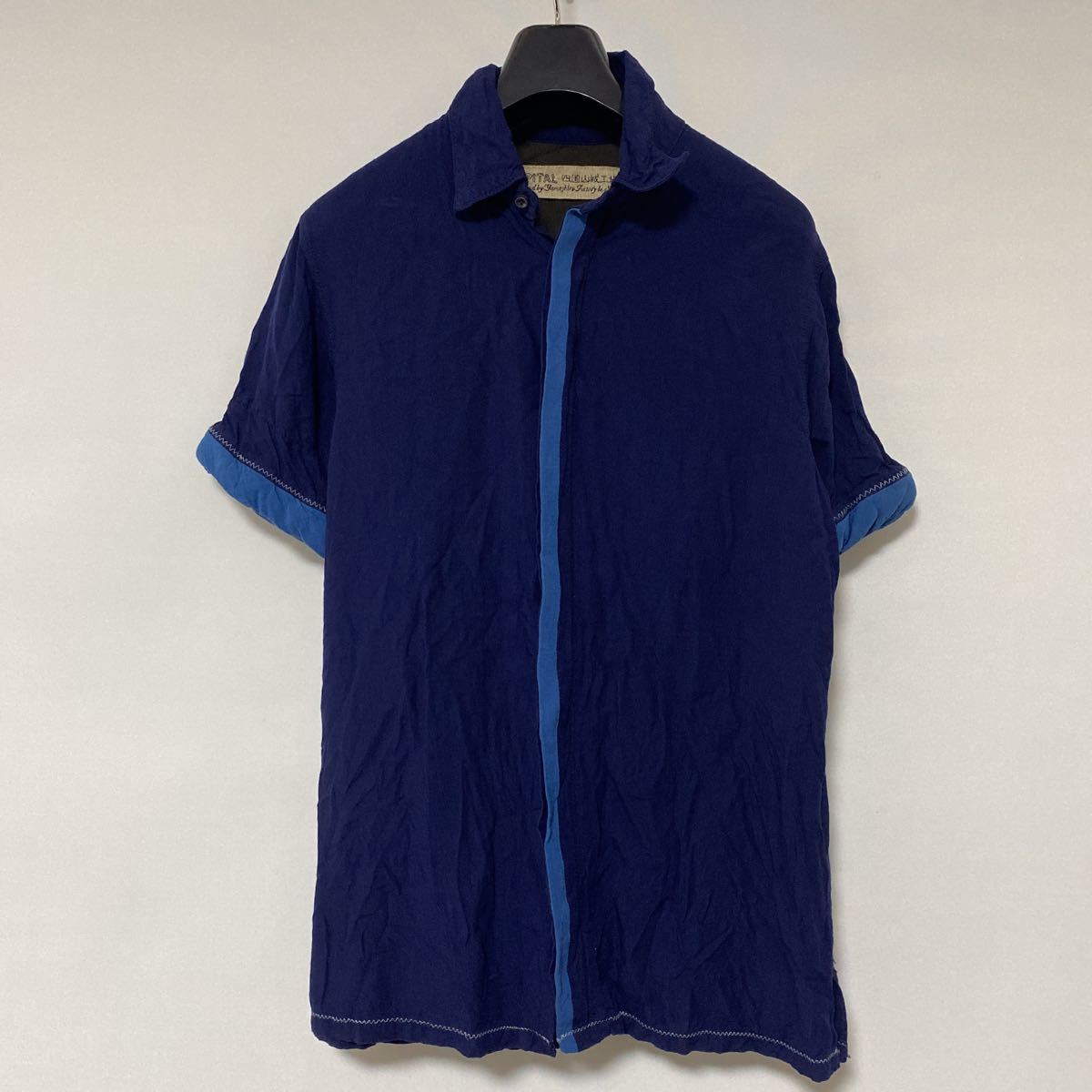 美品 KAPITAL インディゴ レーヨン 袖口 中綿 シャツ 1 S キャピタル indigo 切替