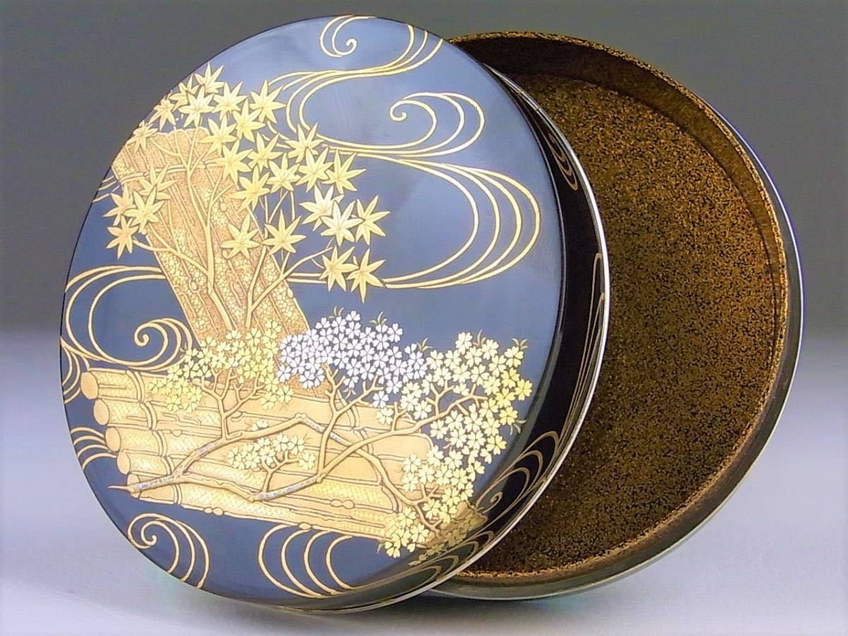 D483 】 美しさの極み 京蒔絵の名工「一瓢斎」作品 高蒔絵内