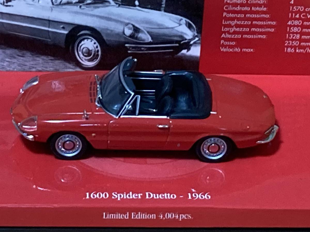 MINICHAMPS (1/43)Alfa Romeo 1600 Spider Duetto 1966 Red 1⁄43