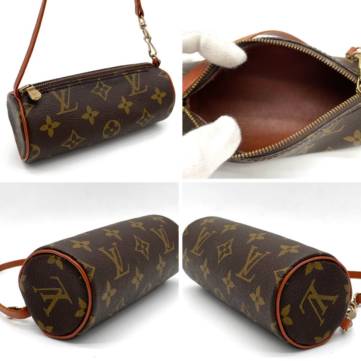 1円 極美品 LOUIS VUITTON ルイヴィトン モノグラム パピヨン30 筒型 