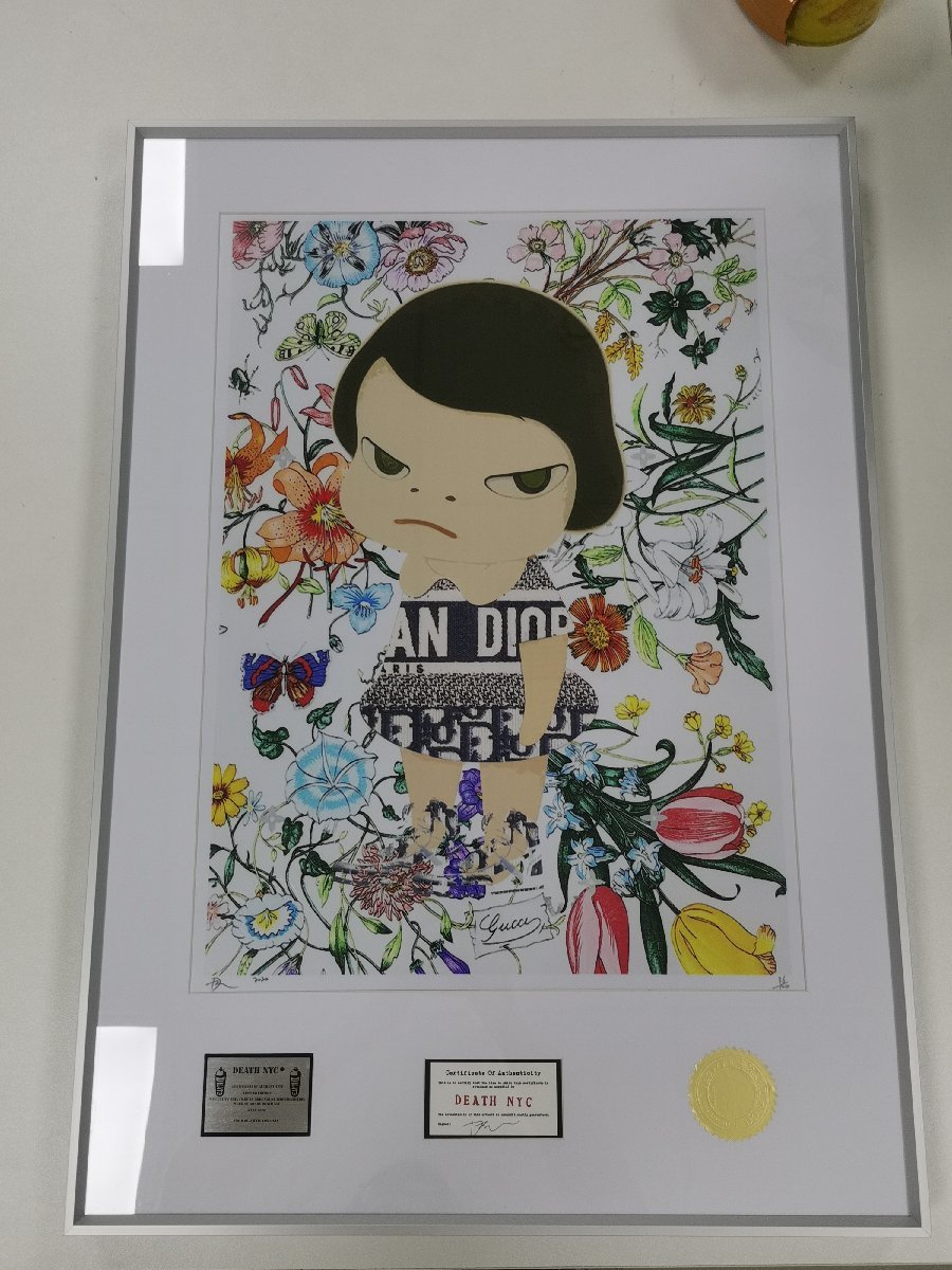 DEATH NYC 額付き　世界限定100枚 アートポスター花　girl 現代アート 0625