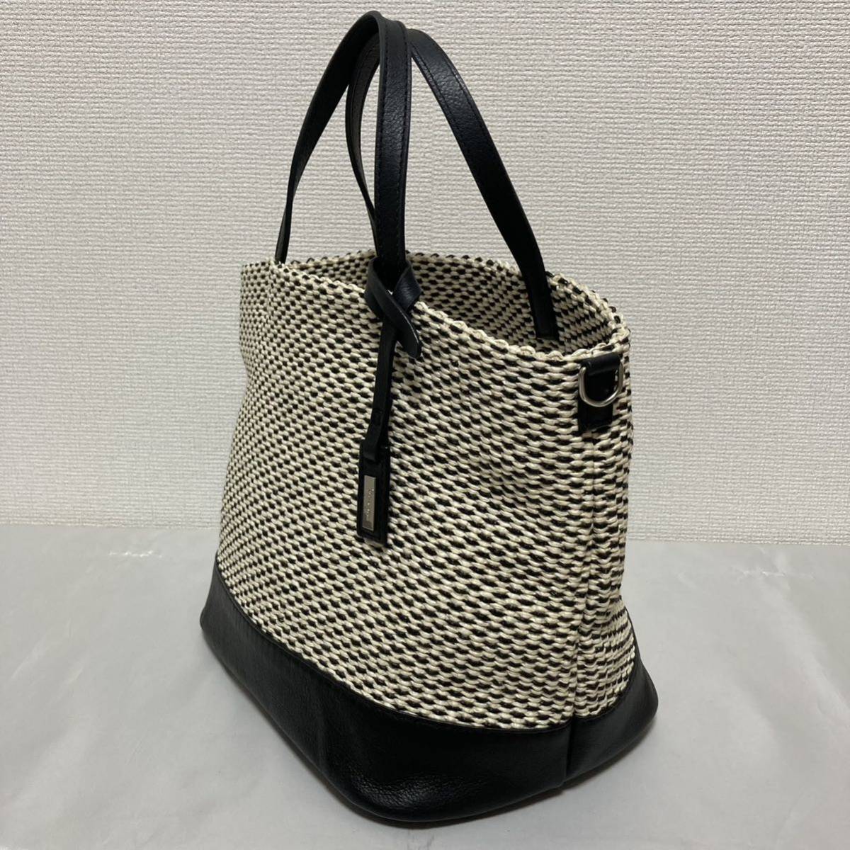 銀座かねまつ メッシュ レザー ハンドバッグ DEL CONTE同デザイン