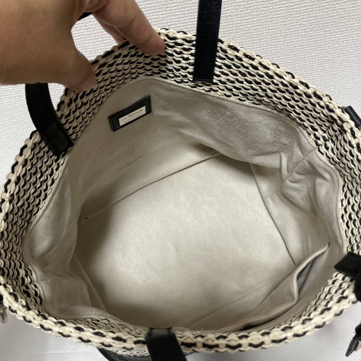 銀座かねまつ メッシュ レザー ハンドバッグ DEL CONTE同デザイン