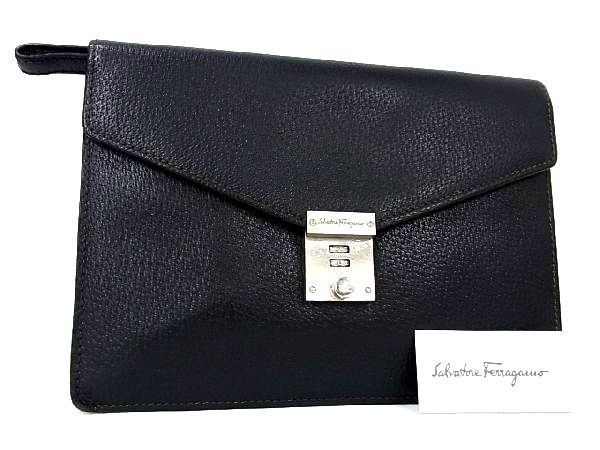  1円 SalvatoreFerragamo フェラガモ レザー ダイヤルロック式 セカンドバッグ クラッチバッグ メンズ ブラック系 AQ0038(かばん、バッグ)｜売買されたオークション情報、yahooの商品情報をアーカイ かばん、バッグ