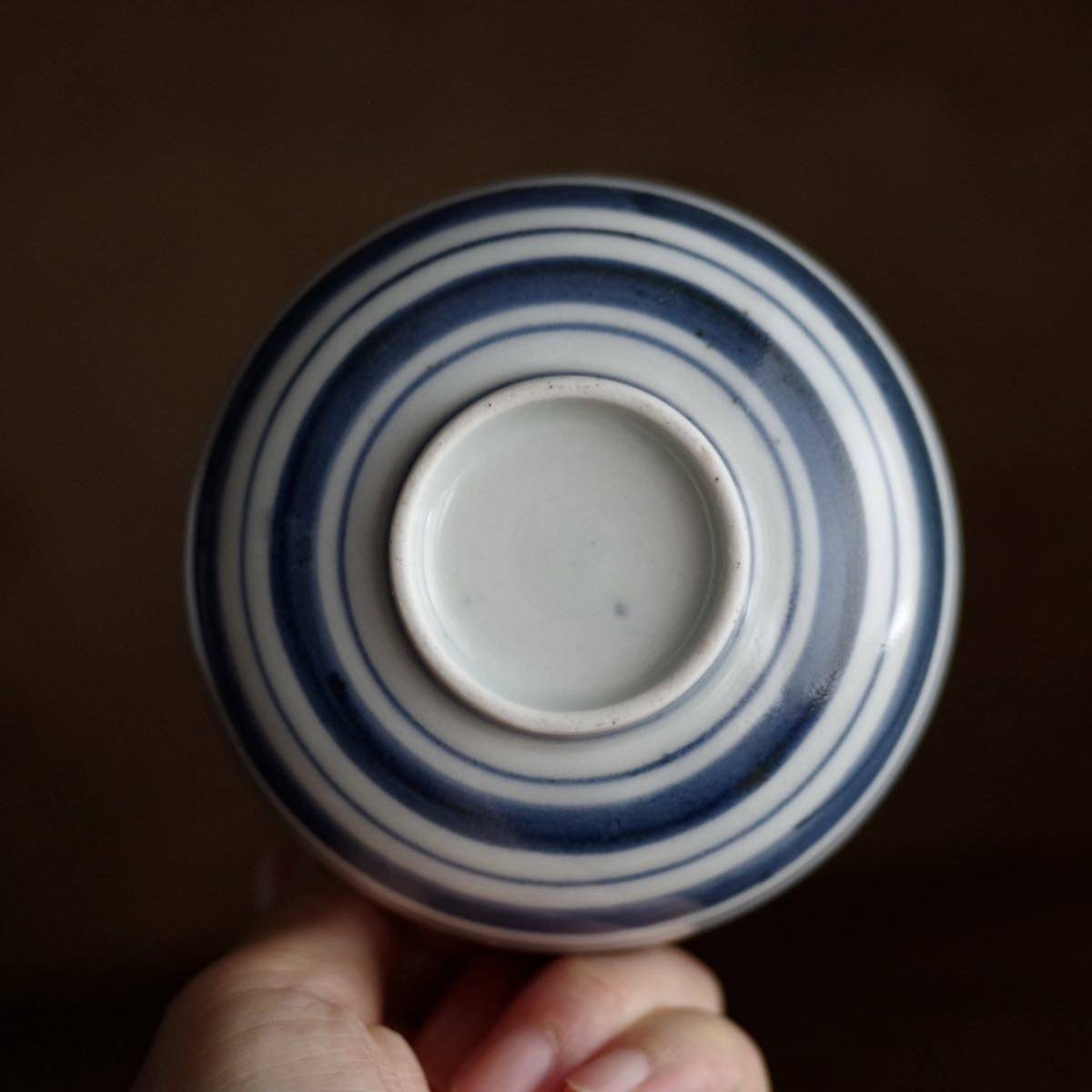 希少 無傷】 古伊万里 輪線文 ころ茶碗 江戸中期 酒器 ぐい呑 湯呑み