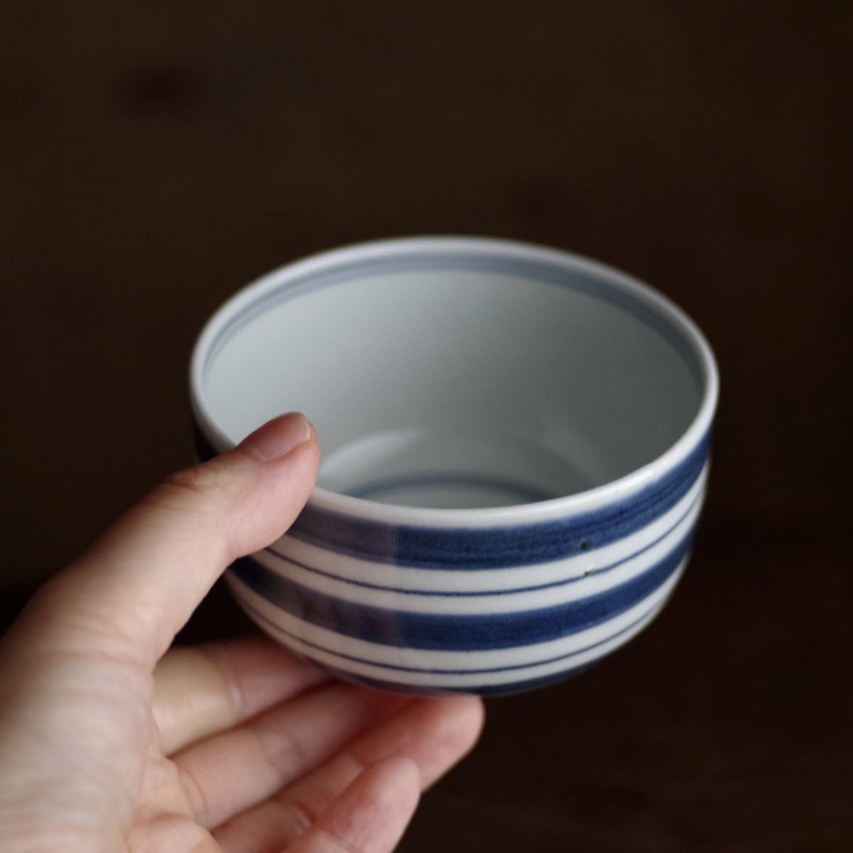 希少 無傷】 古伊万里 輪線文 ころ茶碗 江戸中期 酒器 ぐい呑 湯呑み