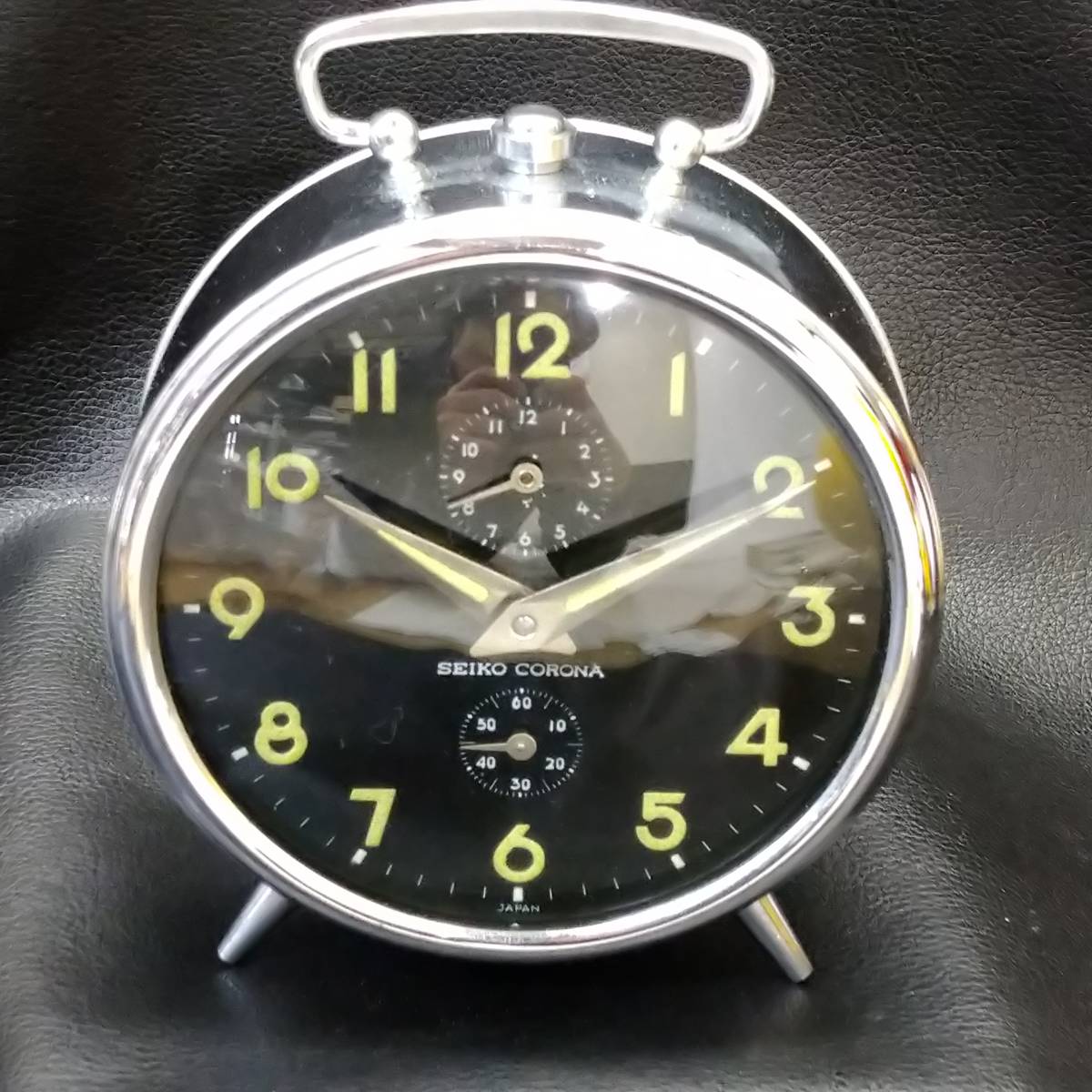 希少】SEIKO CORONA セイコーコロナ ゼンマイ式 置時計 目覚まし時計