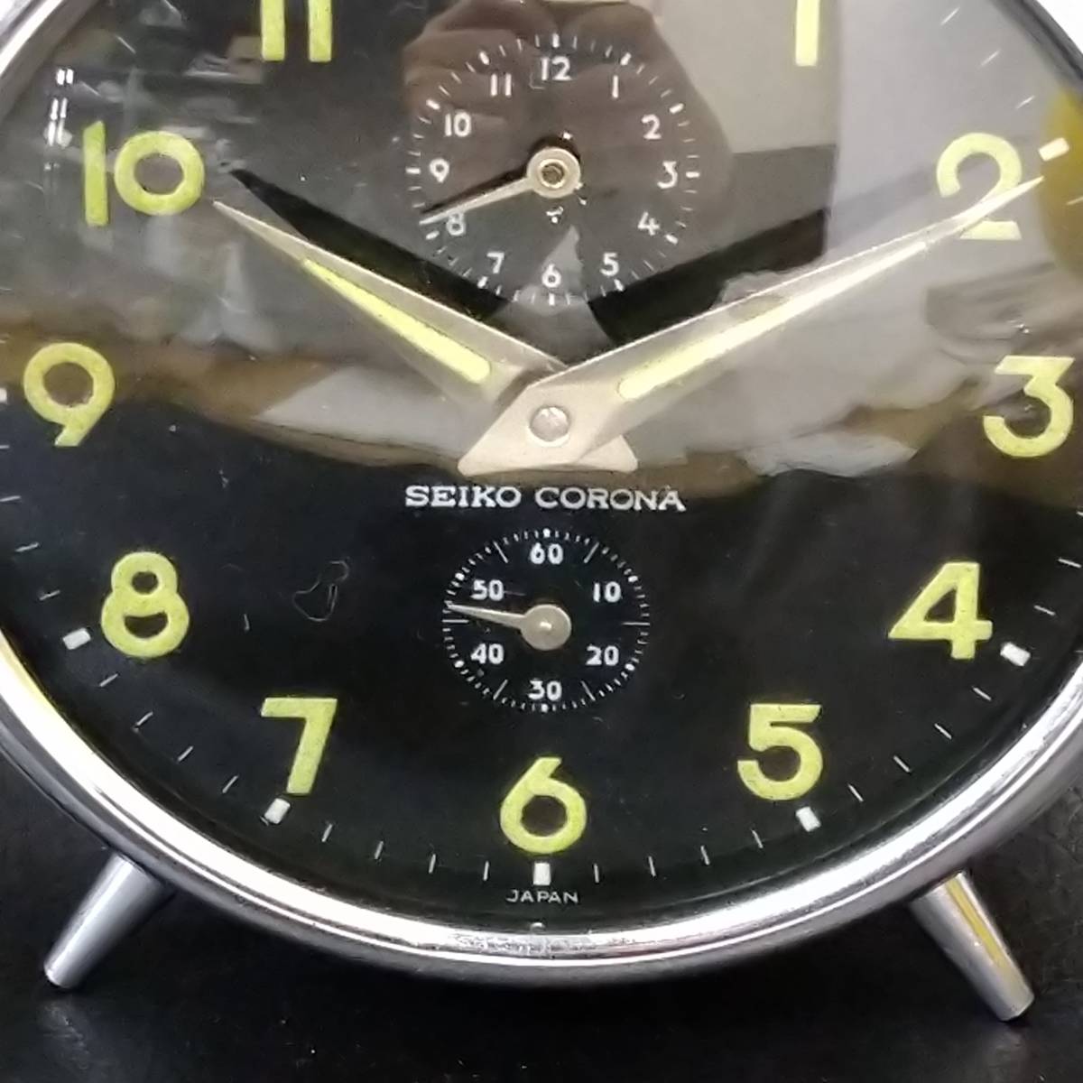 希少】SEIKO CORONA セイコーコロナ ゼンマイ式 置時計 目覚まし時計