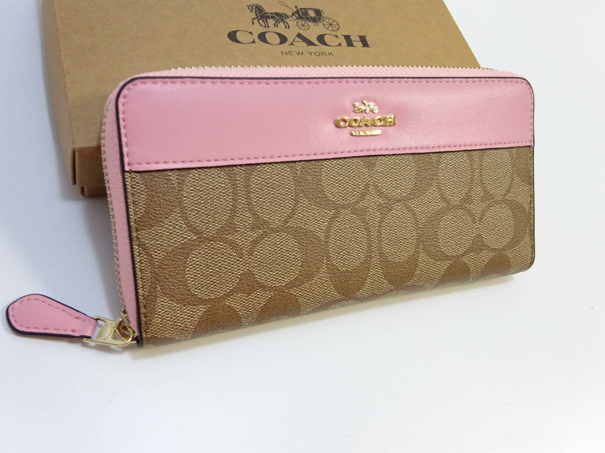 未使用 （15） コーチ coach ラウンドファスナー ジッピーウォレット 