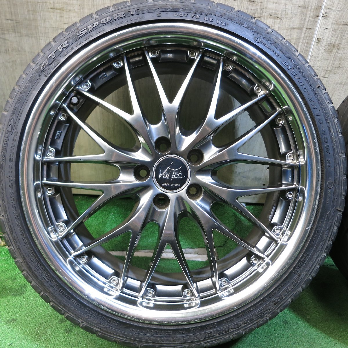 インターミラノ ボルテック pcd100 18インチ バリ溝！9分☆VOLTEC 