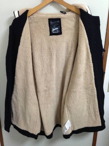新品 DENHAM:ダッフルコート 黒 M/デンハム定価54390円/デニム(男性用