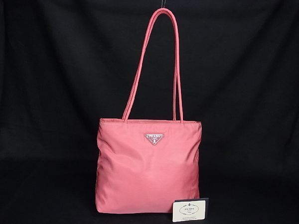 1円 PRADA プラダ B7352 テスートナイロン トートバッグ ショルダーバッグ 肩掛けかばん レディース ピンク系 AN4031